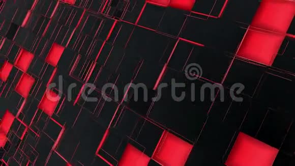 摘要红色和黑色方块运动背景视频的预览图
