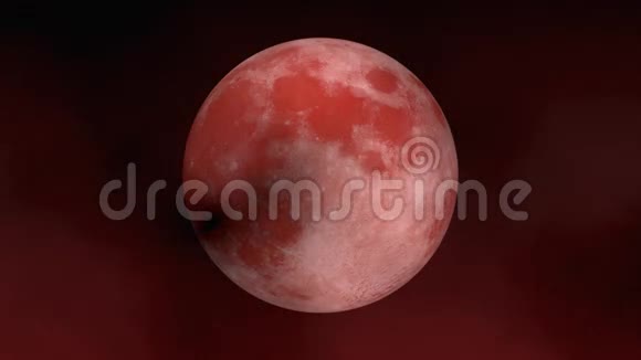 红色的满月和动人的云彩视频的预览图