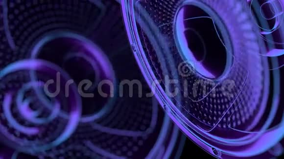 无缝vj音乐运动循环霓虹灯扬声器3D译文视频的预览图