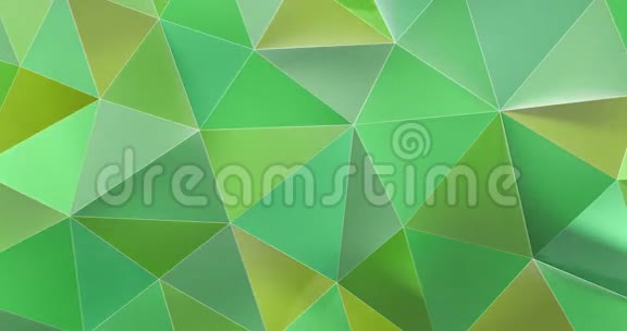 彩色绿色抽象几何多边形表面运动背景环4k视频的预览图