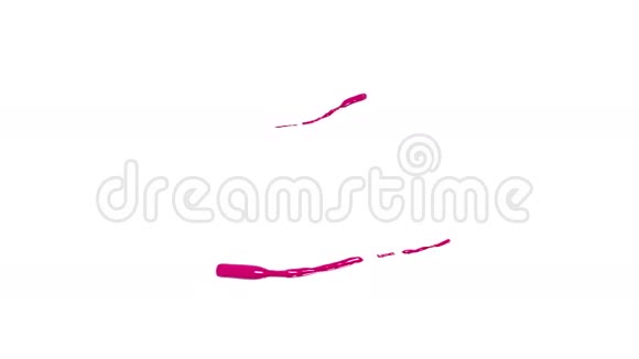 白色背景上的粉红色液体圆圈彩色油漆视频的预览图