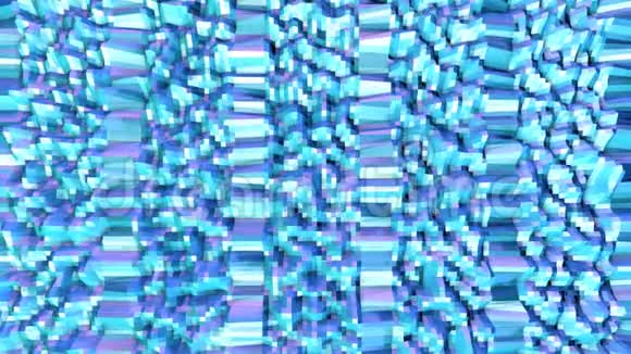 抽象简单的蓝紫低聚三维表面作为超现实景观软几何低聚运动背景视频的预览图