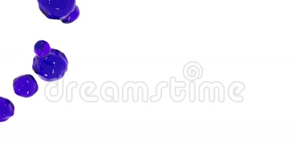 紫色水滴落在白色屏幕上慢动作透明液体视频的预览图