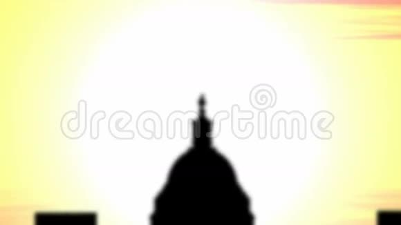 日落时分华盛顿天际线城市视频的预览图
