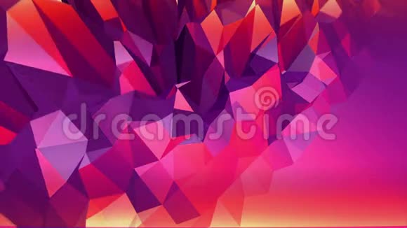 紫罗兰抽象低聚波动表面作为有趣的环境紫罗兰抽象几何振动环境视频的预览图