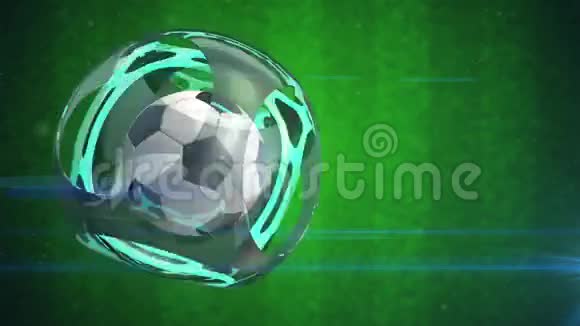 三维足球抽象玻璃旋转框架视频的预览图