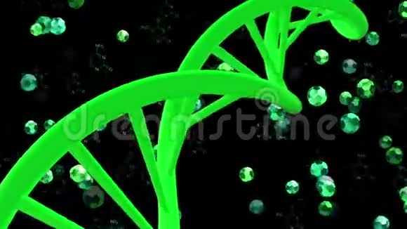 黑色绿色DNA螺旋视频的预览图