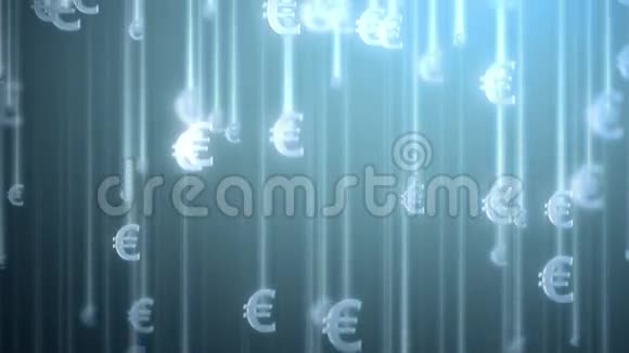 货币雨背景欧元视频的预览图