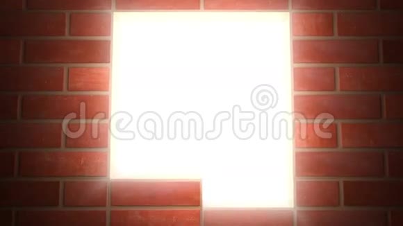 红砖的建筑墙概念动画墙把窗户上的灯关了视频的预览图