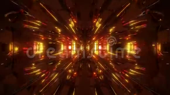 美丽的未来主义科幻太空船隧道背景三维插图三维渲染运动背景无缝循环视频的预览图