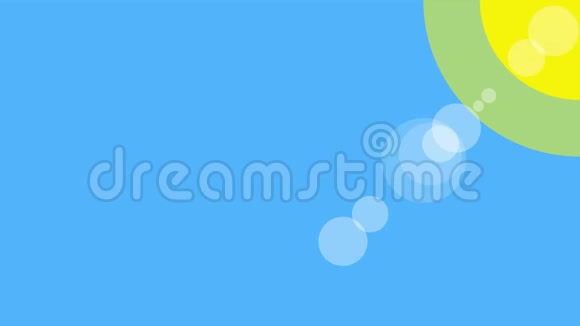 阳光图标动画蓝色背景图标设计录像动画明亮太阳孤立卡通动画视频的预览图
