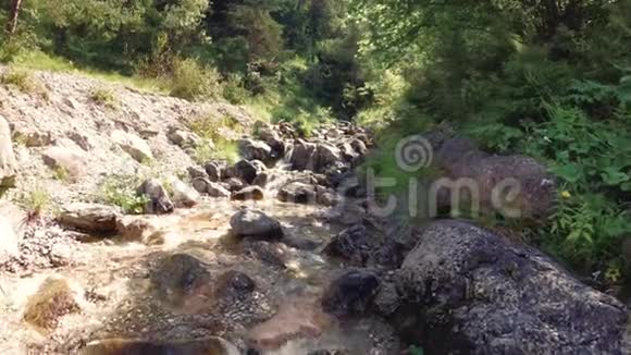 山溪在大自然的石头上视频的预览图