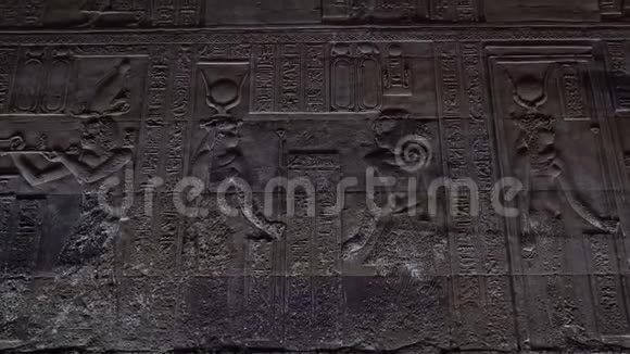 丹德拉寺或哈霍尔寺的内部埃及丹德拉丹德拉是埃及的一个小镇丹德拉寺视频的预览图
