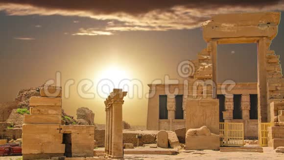 丹德拉或哈瑟寺这座美丽的古寺遗址埃及视频的预览图