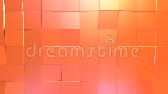 简单的低聚三维表面作为时尚背景软几何低聚运动背景移动纯粉色橙色视频的预览图