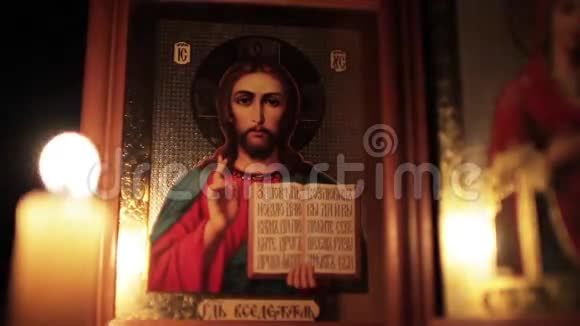 耶稣基督的东正教图标视频的预览图