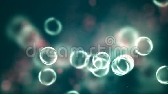 高清循环背景与漂亮的绿色气泡视频的预览图