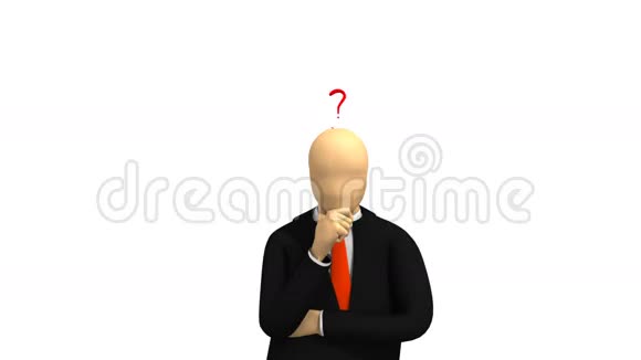 一个3D男子思考金钱的动画视频的预览图
