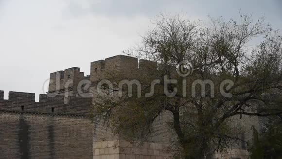 长城城垛墙中国古建筑堡垒视频的预览图