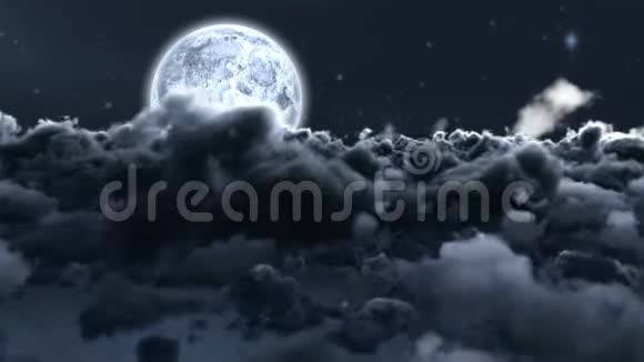 夜晚的云和月视频的预览图