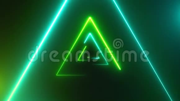用霓虹灯三角形抽象背景视频的预览图