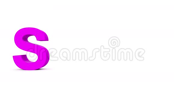 SALE30fps循环阿尔法哑光预先渲染在黑色准备合成紫色3D字母上下移动在白色视频的预览图