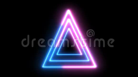 抽象霓虹七彩三角视频的预览图