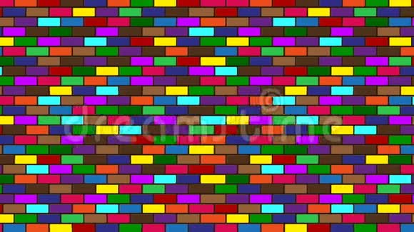 足动作彩色砖墙背景质感4K动画视频的预览图