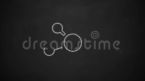 在黑板上用白色粉笔绘制连接网络符号的线条艺术视频的预览图