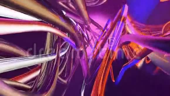 抽象流动的多彩线条可循环使用视频的预览图