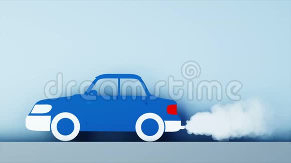 纸车污染大气烟雾创意生态理念现实的4k动画视频的预览图