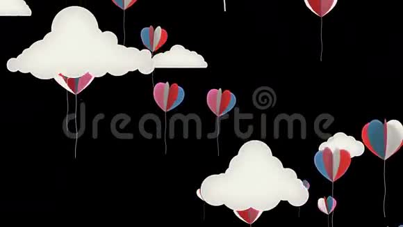 情人节和婚礼的心气球背景动画视频的预览图