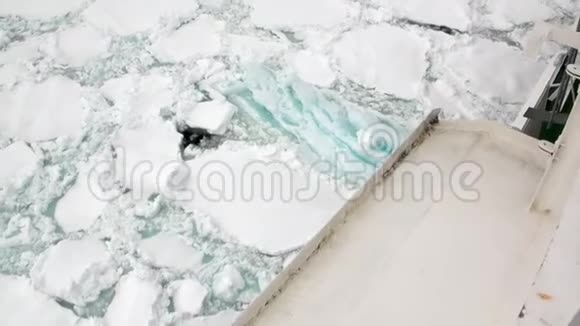 南极海洋浮冰背景下的船舶视频的预览图