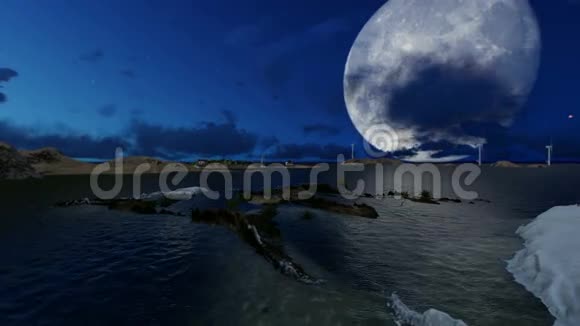 夜间世界人工岛视频的预览图
