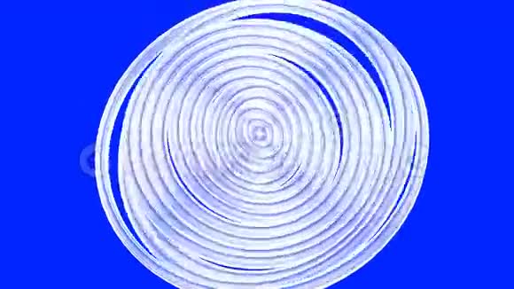蓝色背景下可循环白线框圆抽象视频的预览图