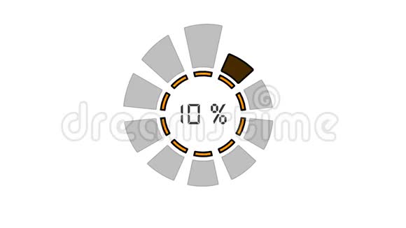 进度条数字样式径向设计2个轮子白色橙色视频的预览图