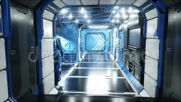 太空船未来主义的内部科幻小说视频的预览图