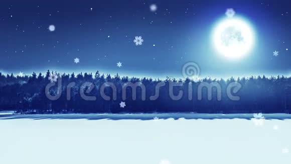 雪花夜景完美5秒循环视频的预览图