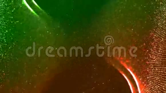 高清循环背景与漂亮的抽象绿色橙色波视频的预览图