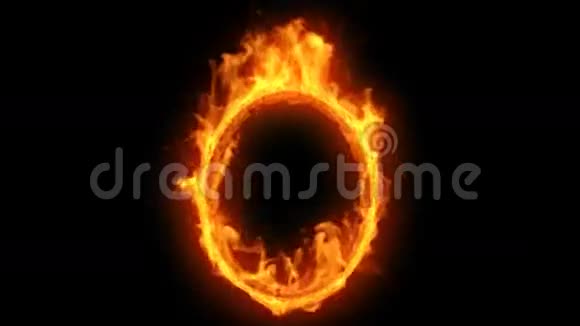 火焰燃烧的圆形或椭圆形框架视频的预览图