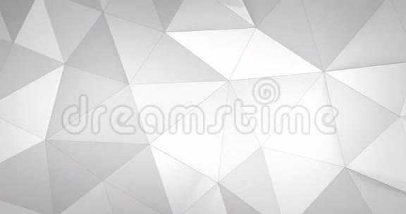 三维白色抽象几何多边形表面运动背景环4k视频的预览图