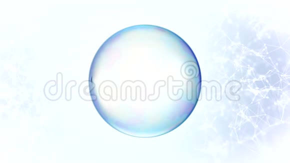 三维肥皂透明气泡在变形中视频的预览图
