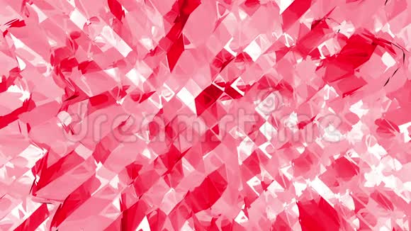 玫瑰色或粉红色低聚振荡表面作为卡通背景红色多边形几何振动环境或视频的预览图