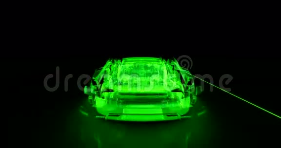 4K未来绿色汽车的抽象转换视频的预览图