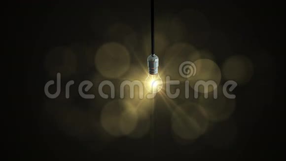 灯泡动画摇摆的光芒升起视频的预览图