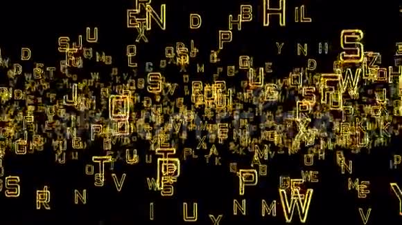 字母移动在空间阿尔法通道视频的预览图