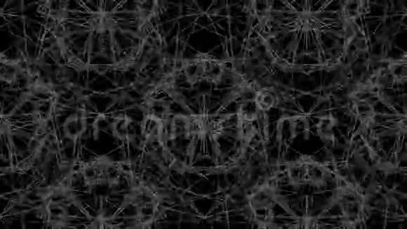 DNA分子分形网络结构抽象网络连接在黑色背景上隔离视频的预览图