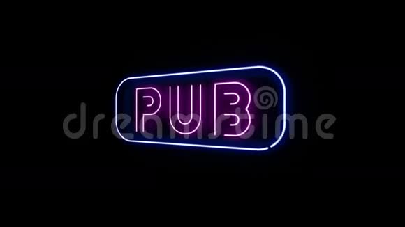 酒吧霓虹灯标志阿尔法频道视频的预览图