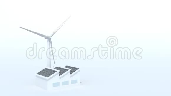 有太阳能电池板和风力涡轮机的工厂视频的预览图