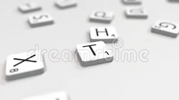 用拼字字母瓷砖制作TEXT单词编辑3D动画视频的预览图